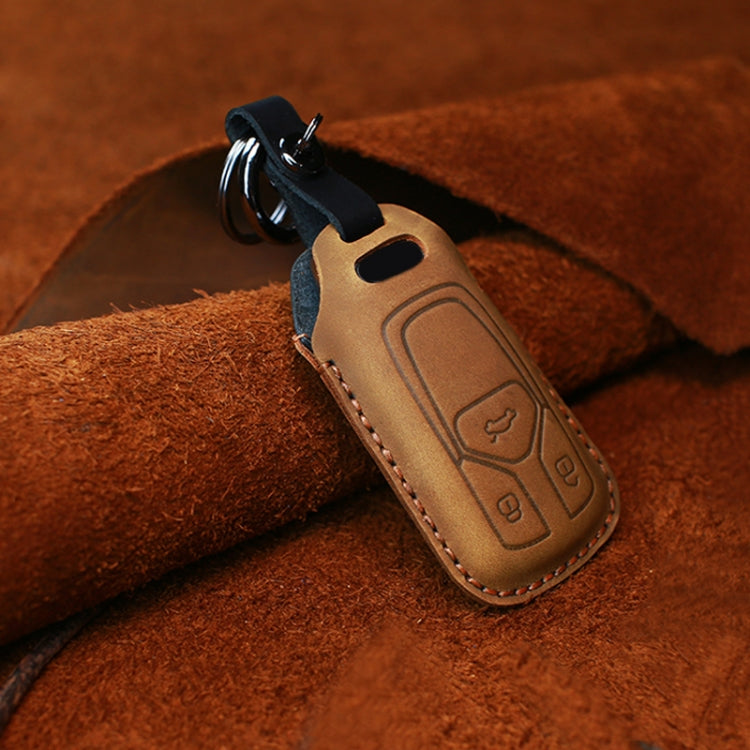 For Audi Series Car Cowhide Leather Key Protective Cover Key Case, A Version 2016-2017, For Audi, A Version