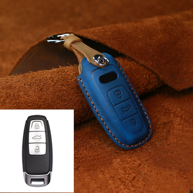 For Audi Series Car Cowhide Leather Key Protective Cover Key Case, C Version 2018 and Above, For Audi, C Version
