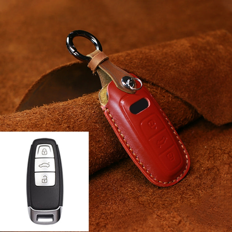 For Audi Series Car Cowhide Leather Key Protective Cover Key Case, C Version 2018 and Above, For Audi, C Version