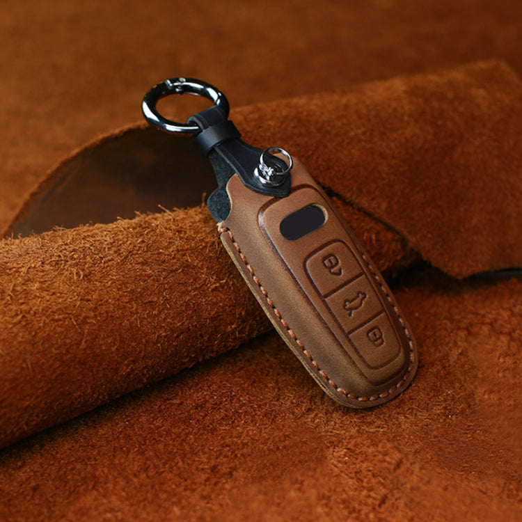 For Audi Series Car Cowhide Leather Key Protective Cover Key Case, C Version 2018 and Above, For Audi, C Version