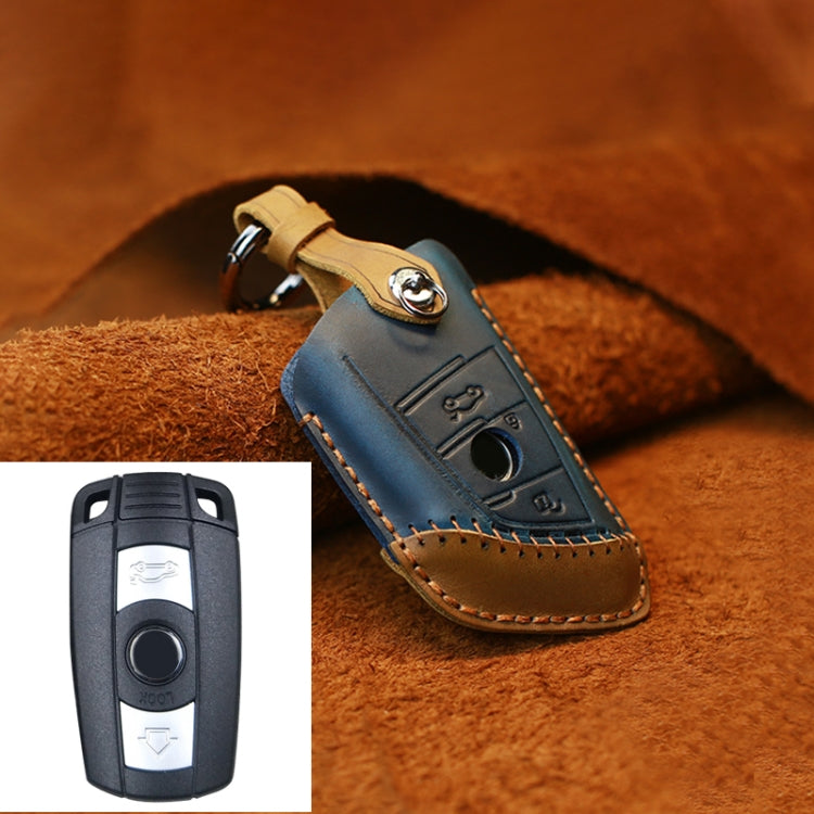 For BMW Blade Style Car Cowhide Leather Key Protective Cover Key Case, Two Keys Version, For BMW, Two Keys Version