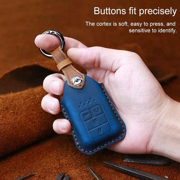 For Honda Car Cowhide Leather Key Protective Cover Key Case, Four Keys Version