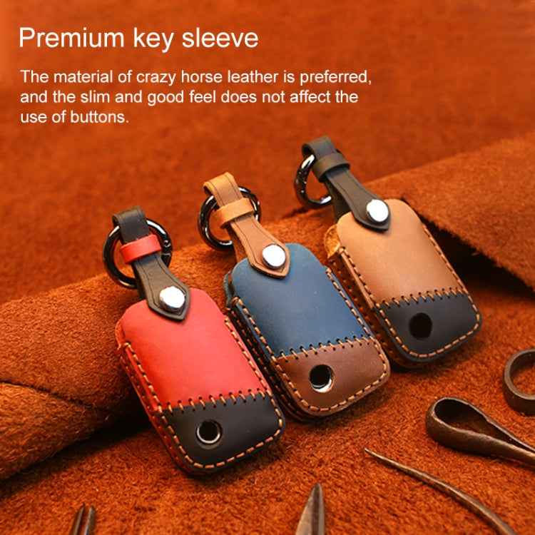 For Volkswagen Car Cowhide Leather Key Protective Cover Key Case, A Version