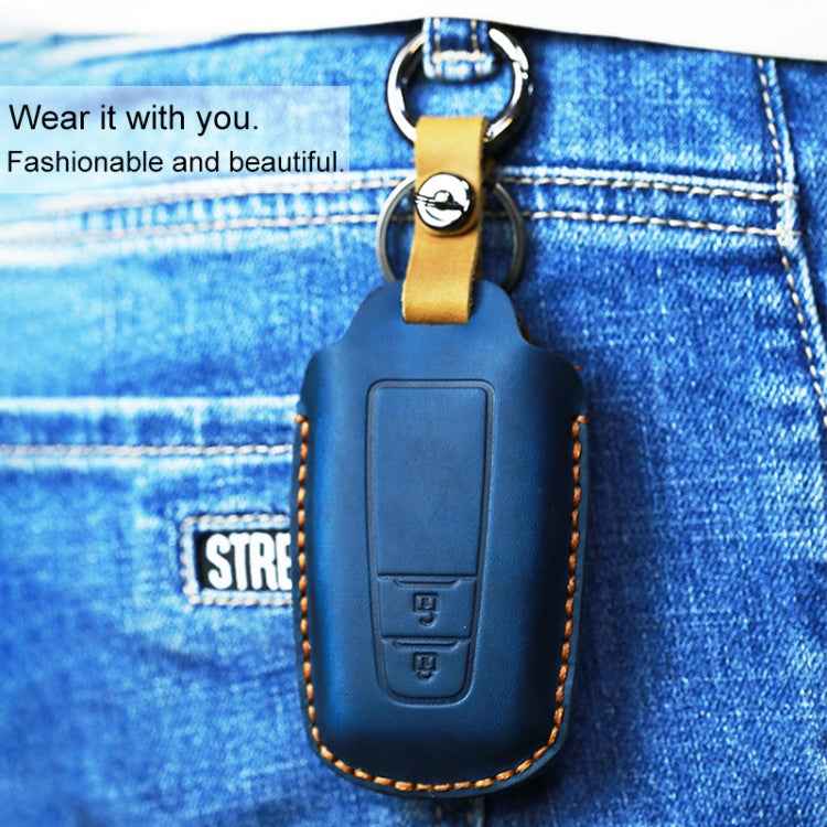 For Toyota Car Cowhide Leather Key Protective Cover Key Case, Three Keys Version, For Toyota, Three Keys Version