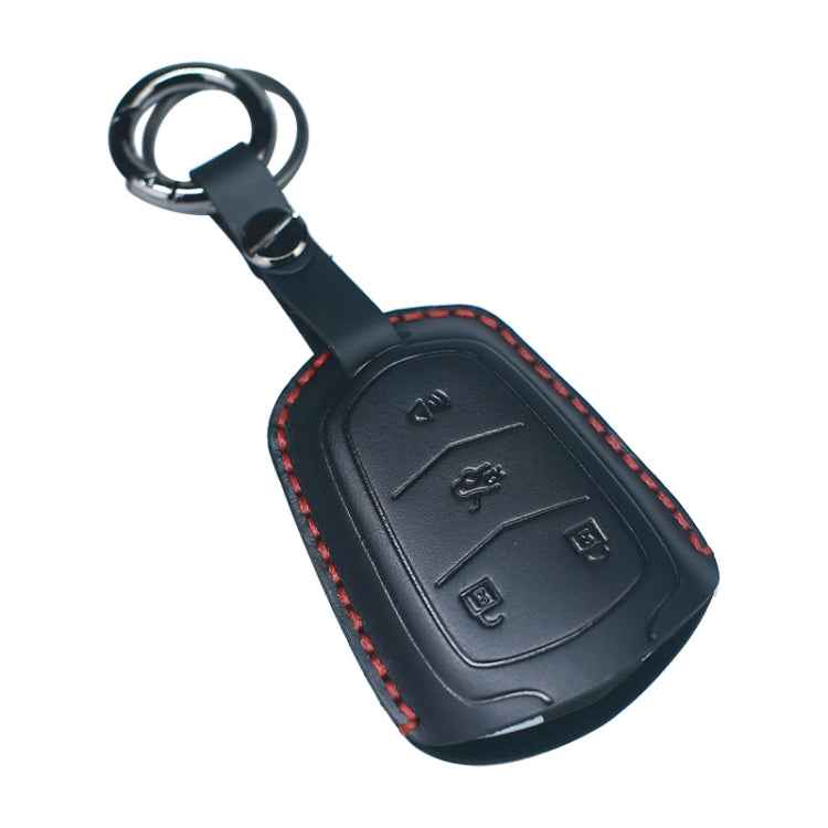 For Cadillac Car Cowhide Leather Key Protective Cover Key Case, Four Keys Version