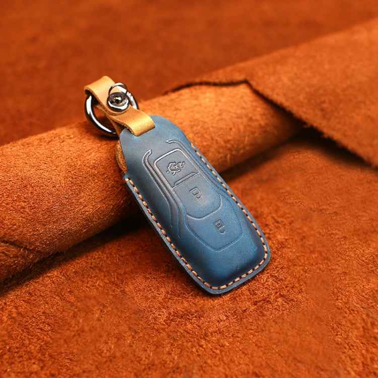 For Ford Old Style Car Cowhide Leather Key Protective Cover Key Case