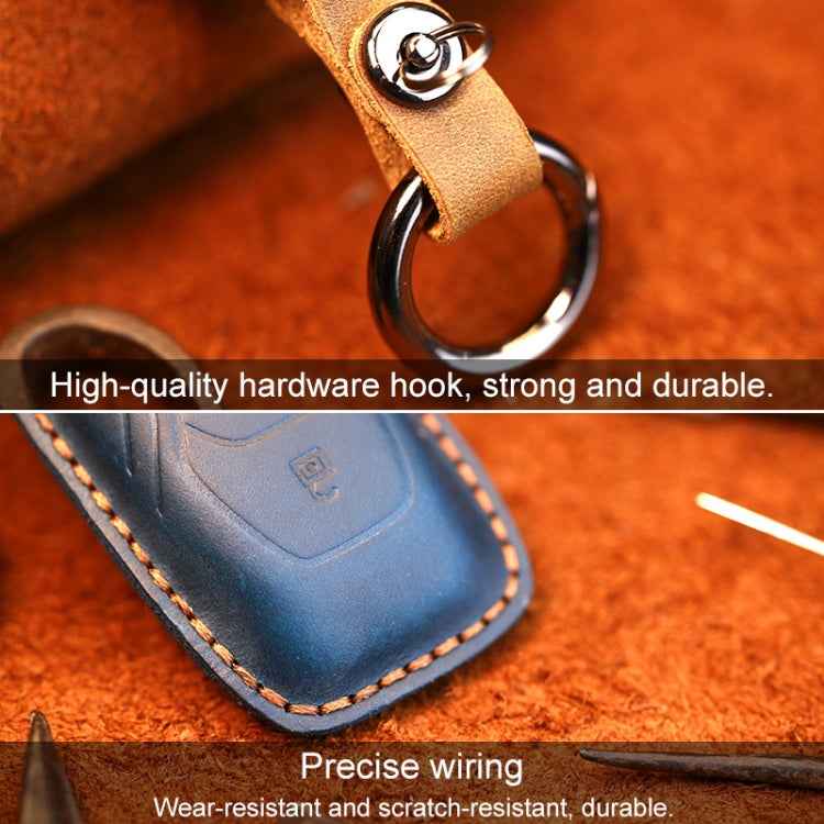 For Ford Old Style Car Cowhide Leather Key Protective Cover Key Case