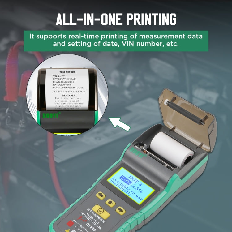DUOYI DY23D Car Brake Fluid Detection Pen with Print Function, DY23D