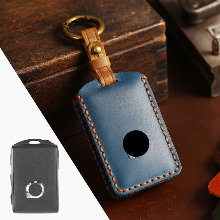For Volvo Car Cowhide Leather Key Protective Cover Key Case, For Volvo