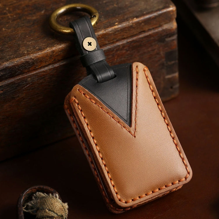 For Volvo Car Cowhide Leather Key Protective Cover Key Case, For Volvo