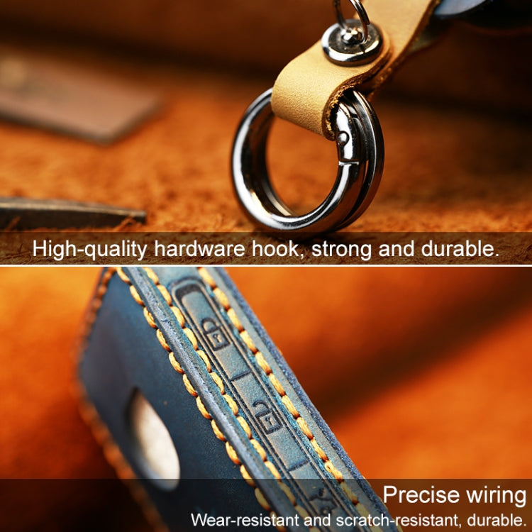 For Volvo Car Cowhide Leather Key Protective Cover Key Case, For Volvo