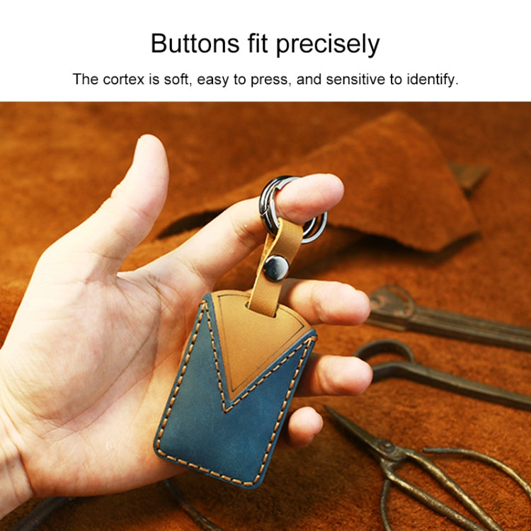For Volvo Car Cowhide Leather Key Protective Cover Key Case, For Volvo