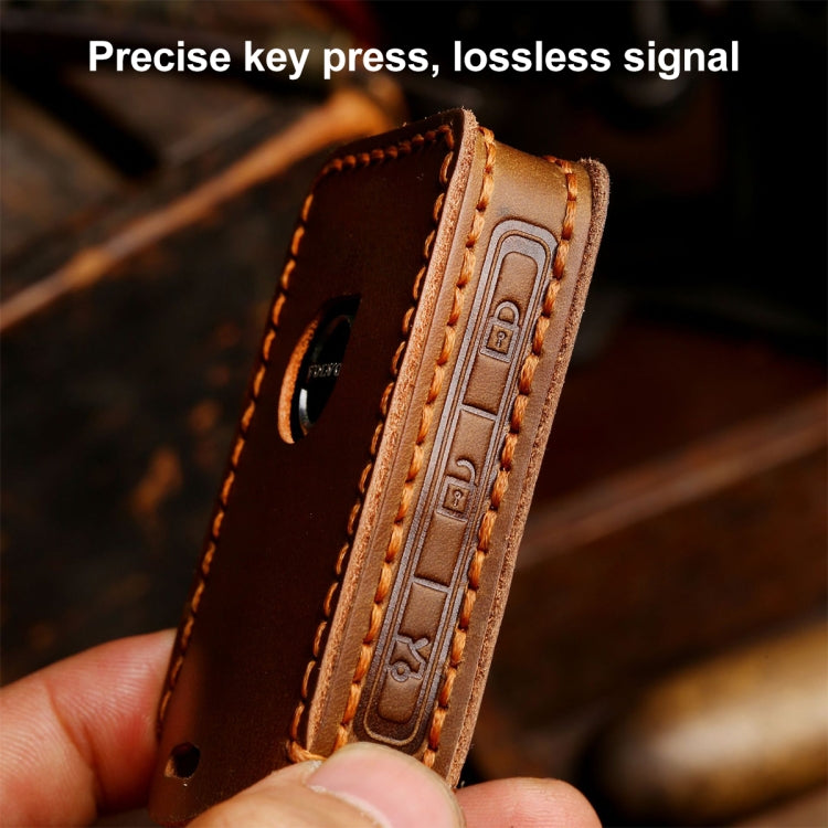 For Volvo Car Cowhide Leather Key Protective Cover Key Case, For Volvo