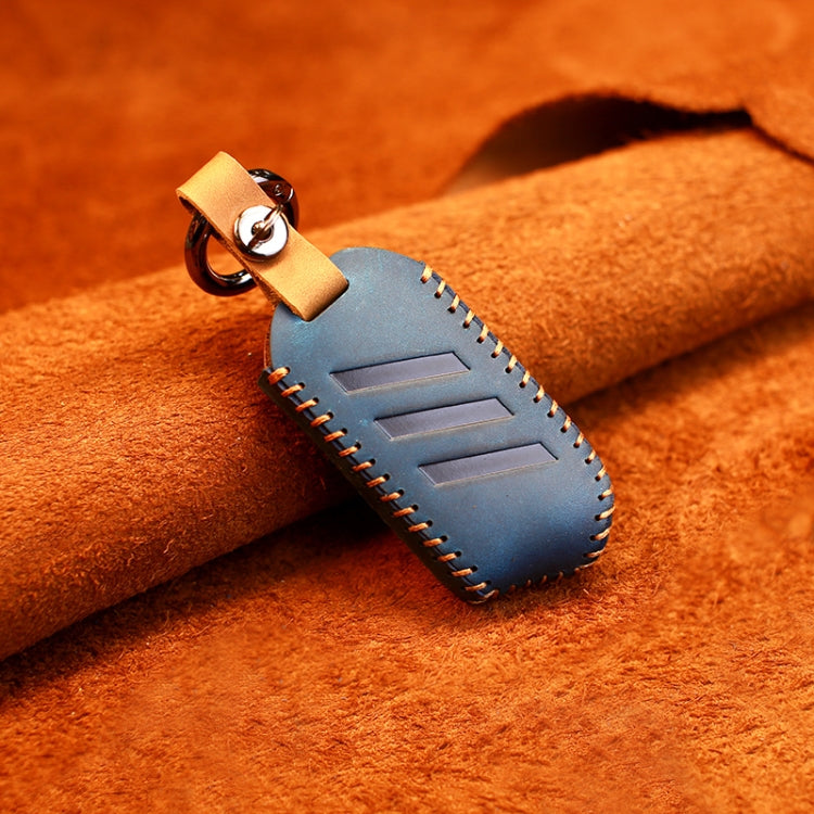For Kia Car Cowhide Leather Key Protective Cover Key Case, Round Version