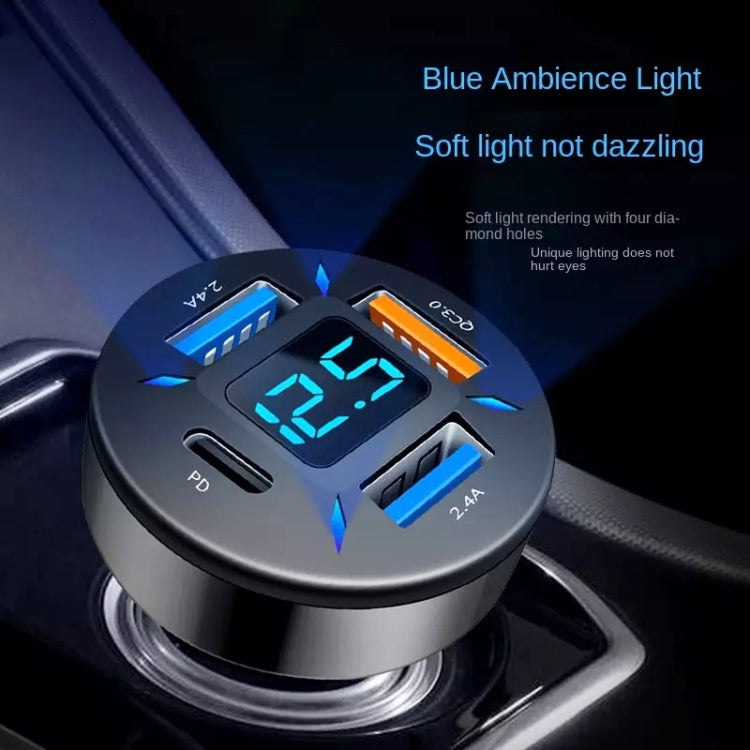 4 in 1 USB 66W Digital Display Car Super Fast Charger