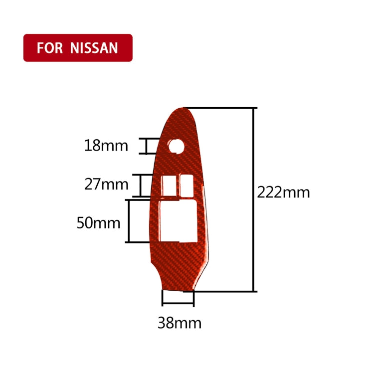 Car Carbon Fiber Main Driving Side Door Lift Control Decorative Sticker for Nissan 370Z / Z34 2009-, Right Drive Low-configured