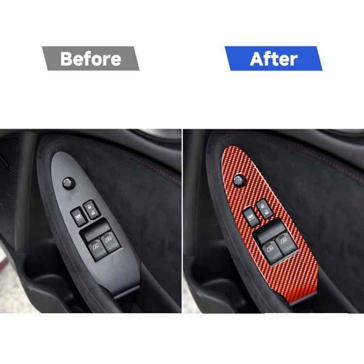 Car Carbon Fiber Main Driving Side Door Lift Control Decorative Sticker for Nissan 370Z / Z34 2009-, Right Drive Low-configured