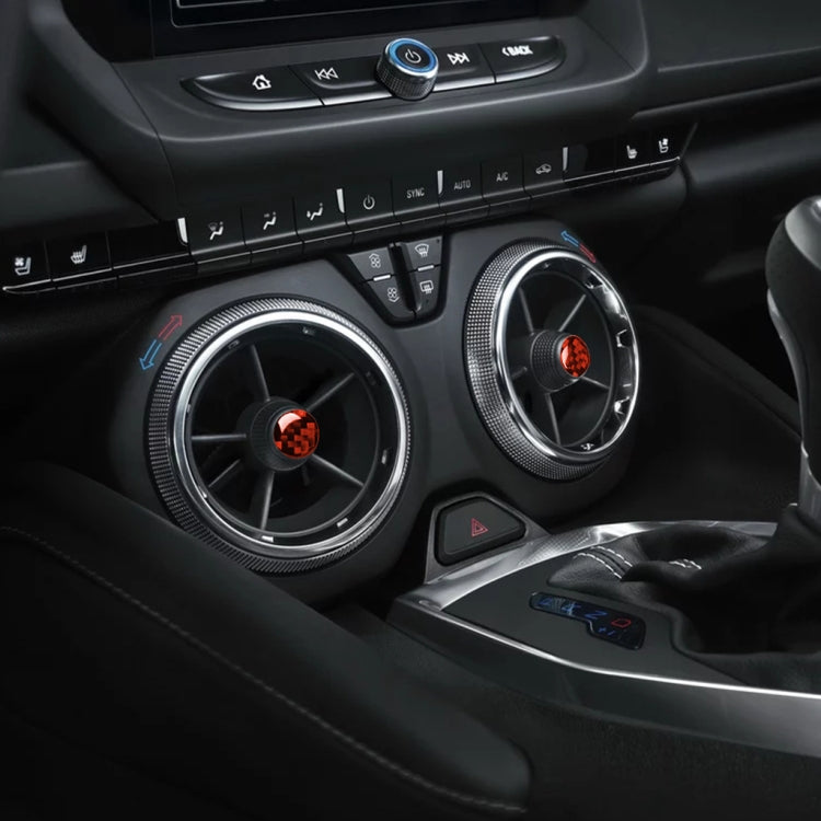 Car Carbon Fiber Air Outlet Decorative Sticker for Chevrolet Camaro 2017-2019, Left and Right Drive Universal, Air Outlet