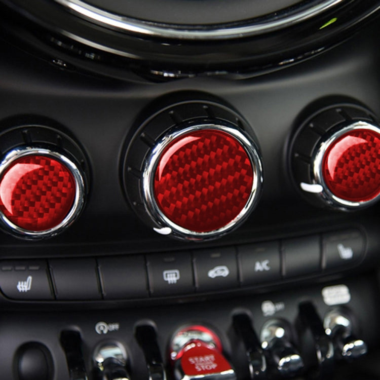 Car Carbon Fiber Multimedia Knob Decorative Sticker for BMW Mini F55 F56 F60, Left and Right Drive Universal, Multimedia Knob