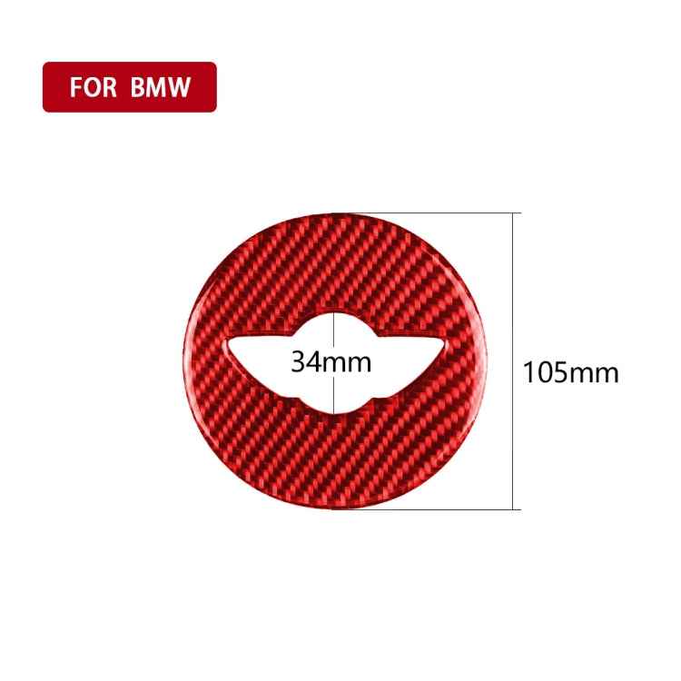 Car Carbon Fiber Steering Wheel Logo Decorative Sticker for BMW Mini Cooper Countryman F60 F55 F56, Left and Right Drive Universal