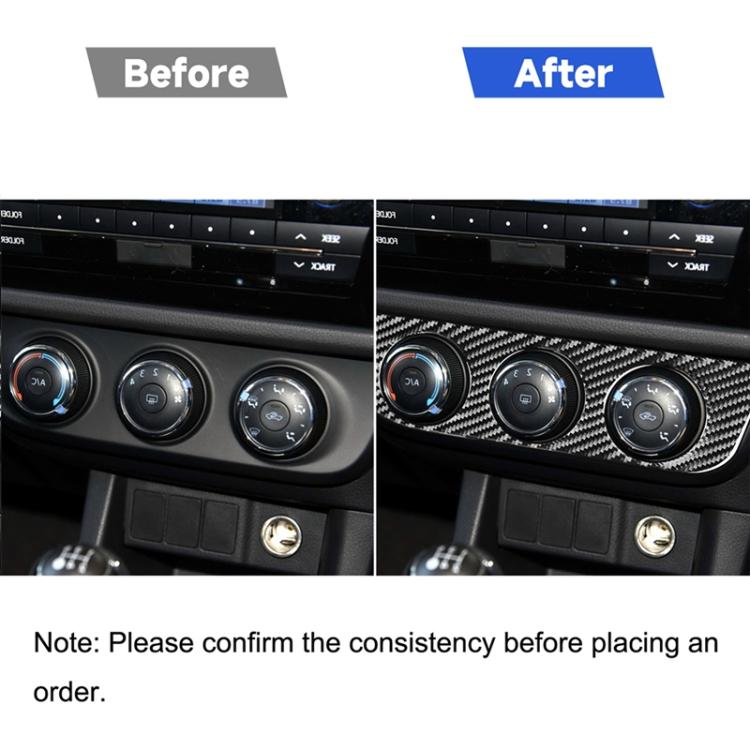 Car Carbon Fiber Air Conditioning Switch Panel Decorative Sticker for Toyota Corolla / Levin 2014-2018, Right Drive, Air Conditioning Switch Panel, Right Drive