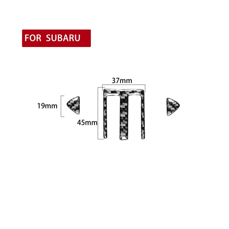 3 in 1 Car Carbon Fiber Central Air Outlet Decorative Sticker for Subaru BRZ / Toyota 86 2017-2019, Left and Right Drive Universal, Central Air Outlet