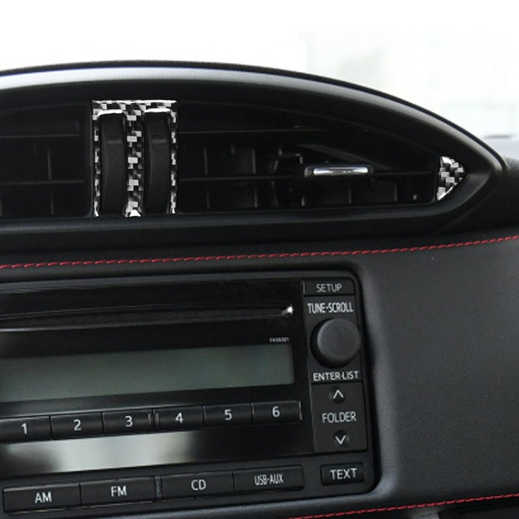 3 in 1 Car Carbon Fiber Central Air Outlet Decorative Sticker for Subaru BRZ / Toyota 86 2017-2019, Left and Right Drive Universal, Central Air Outlet