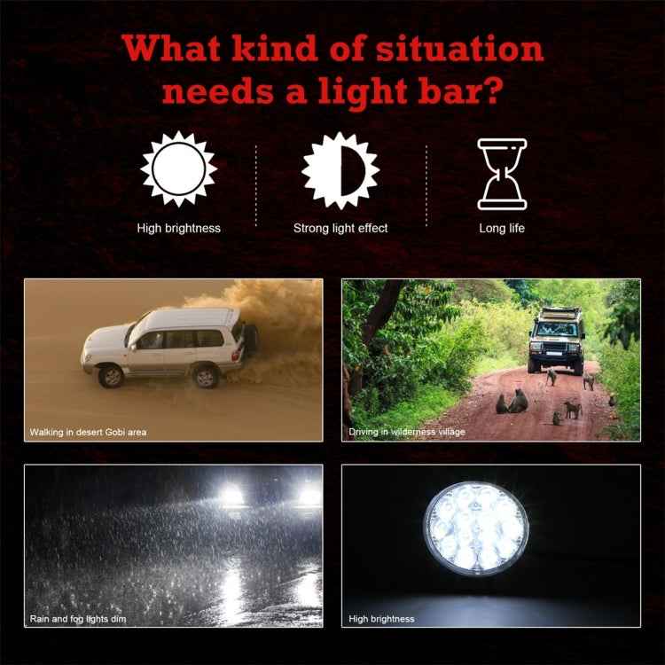D0037 9.8W 10-30V DC 6000K 3 inch 14 LEDs Circle Offroad Truck Car Driving Light Work Light Spotlight Fog Light