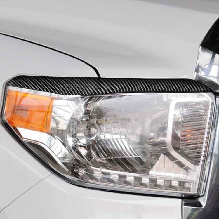 2 PCS / Set Carbon Fiber Car Headlight Eyebrow Decorative Sticker for Toyota Tundra 2014-2018, Left Right Driving