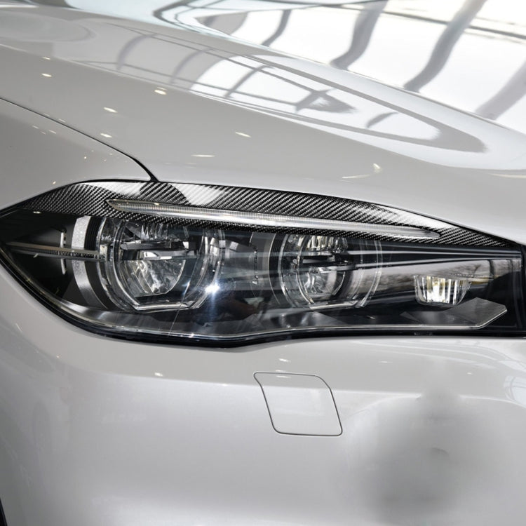 2 PCS / Set Carbon Fiber Car Lamp Eyebrow Decorative Sticker for BMW X5 / F15 2014-2018, Drop Glue Version, For BMW X5 / F15 2014-2018