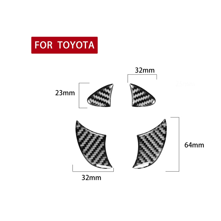 4 PCS / Set Carbon Fiber Car Front Middle Net Logo Decorative Sticker for Toyota 4Runner 2010-2020, Front Middle Net Logo