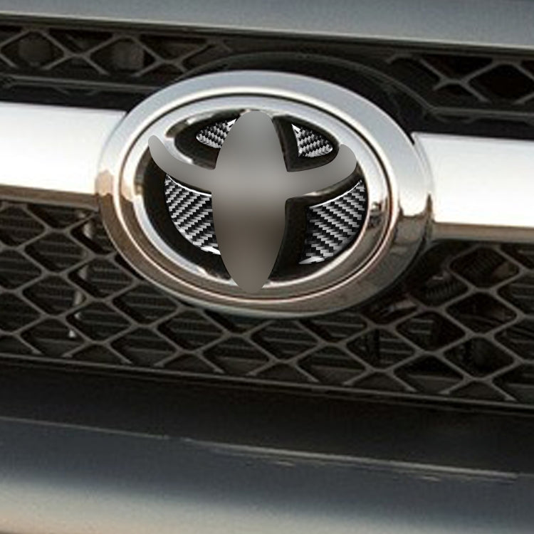 4 PCS / Set Carbon Fiber Car Front Middle Net Logo Decorative Sticker for Toyota 4Runner 2010-2020, Front Middle Net Logo
