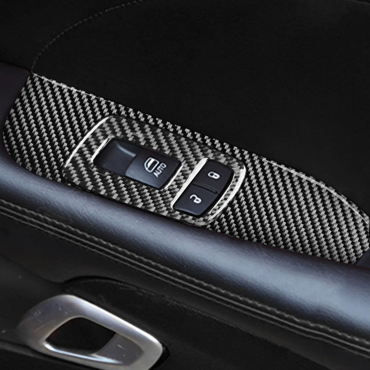 Carbon Fiber Car Window Lift Panel Decorative Sticker for Dodge Challenger 2015 to Now, Left Driving, Window Lift Panel