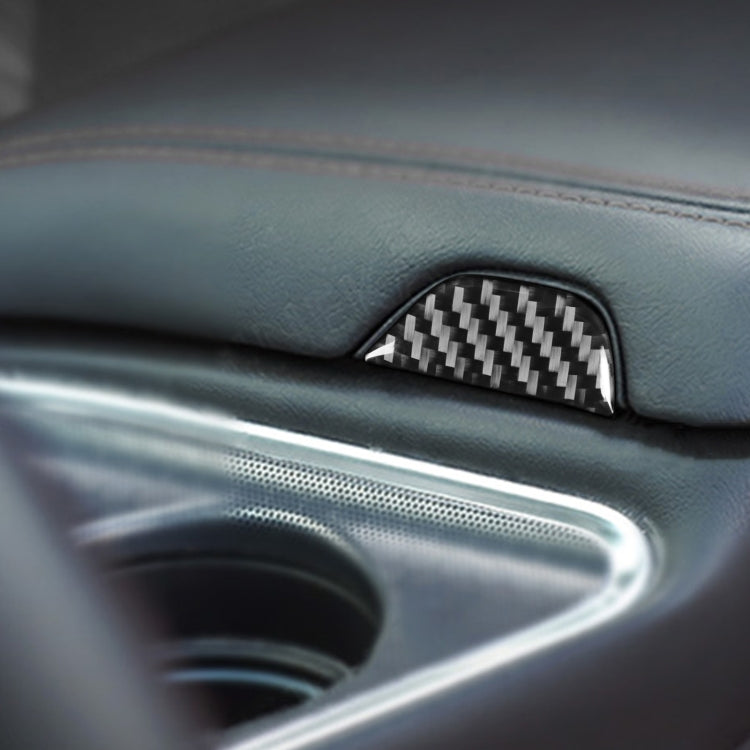 Carbon Fiber Car Central Control Armrest Storage Button Decorative Sticker for Dodge Challenger 2015 to Now, Left Driving, Central Control Armrest Storage Button