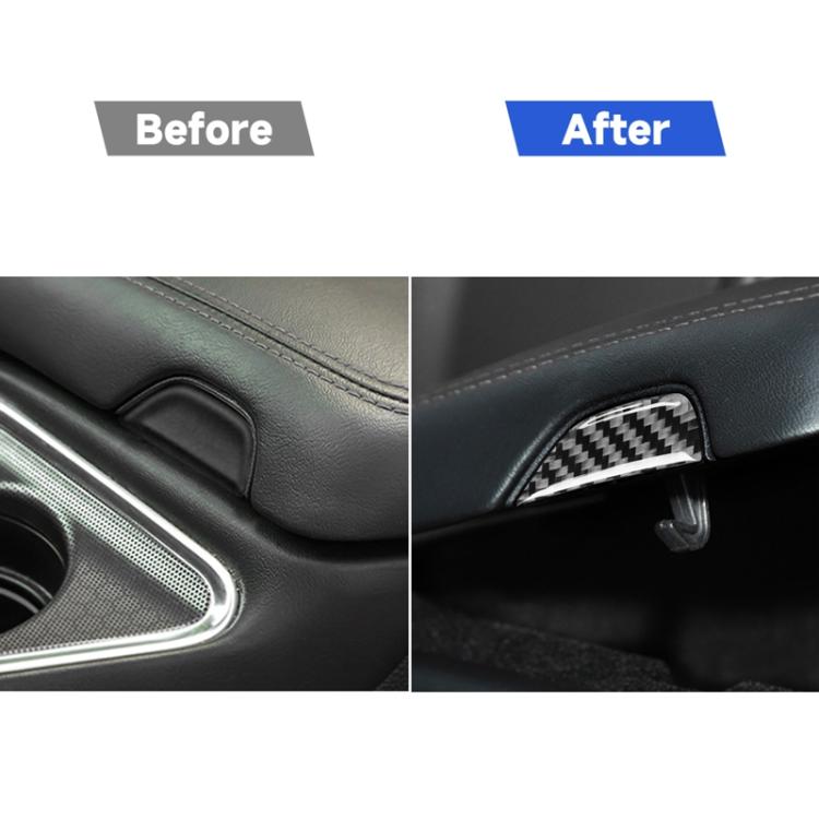 Carbon Fiber Car Central Control Armrest Storage Button Decorative Sticker for Dodge Challenger 2015 to Now, Left Driving, Central Control Armrest Storage Button