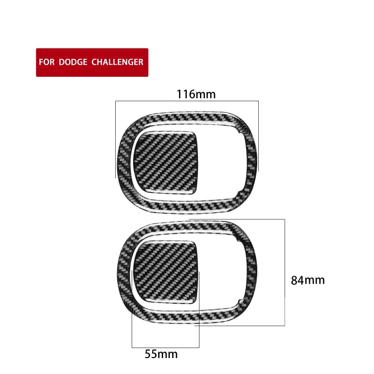 4 PCS / Set Carbon Fiber Car Seat Back Decorative Sticker for Dodge Challenger 2015 to Now, Left Driving, Seat Back