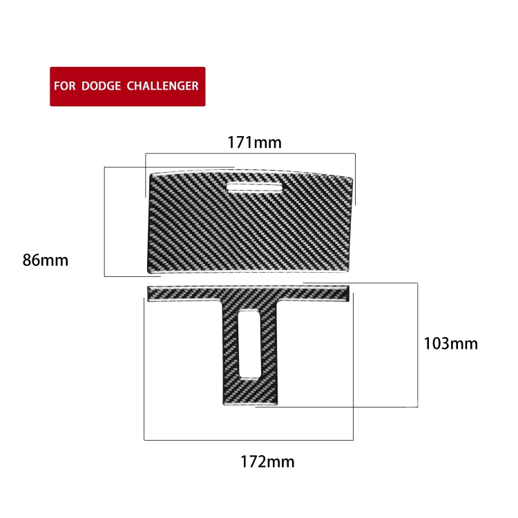 2 PCS / Set Carbon Fiber Car Reading Light Panel Decorative Sticker for Dodge Challenger 2015 to Now, Left Driving, Reading Light Panel