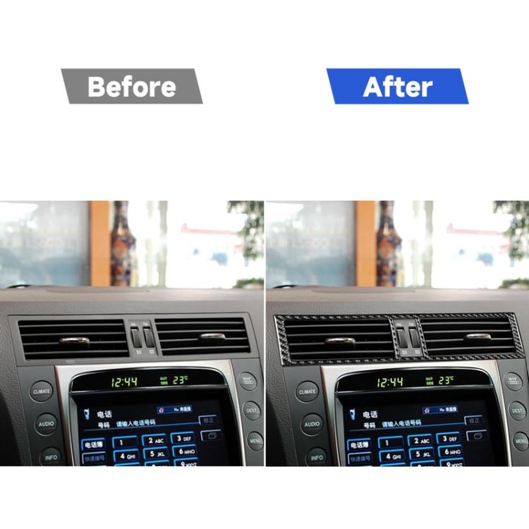 Carbon Fiber Car Central Control Air Outlet Decorative Sticker for Lexus GS 2006-2011,Left and Right Drive Universal, Central Control Air Outlet