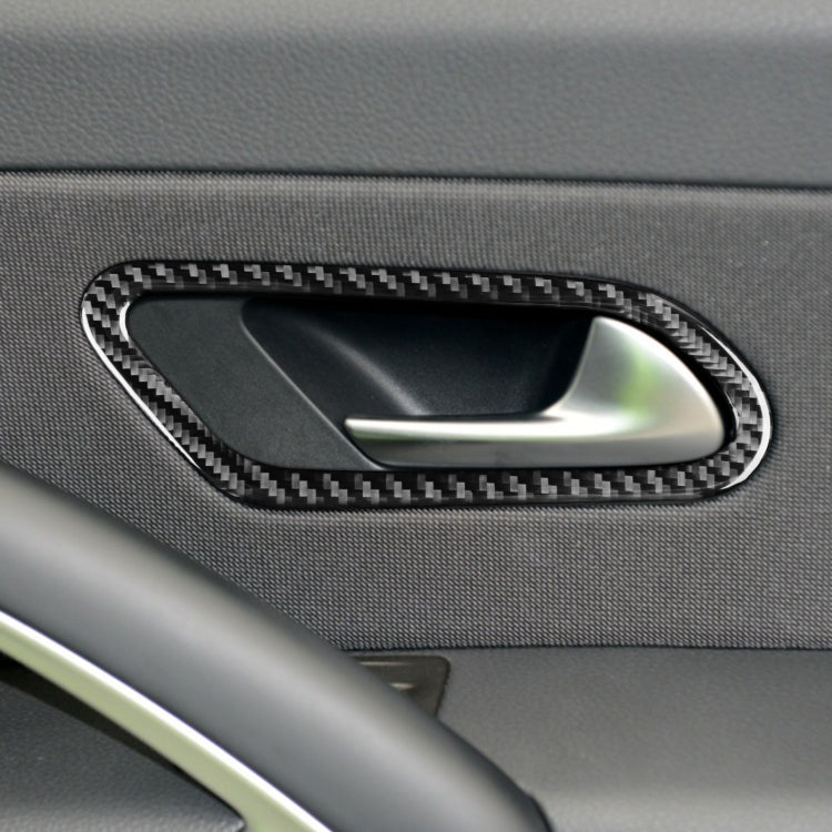 2 PCS / Set Carbon Fiber Car Inner Door Handle Decorative Sticker for Volkswagen Scirocco 2009-2016,Left and Right Drive Universal, Inner Door Handle