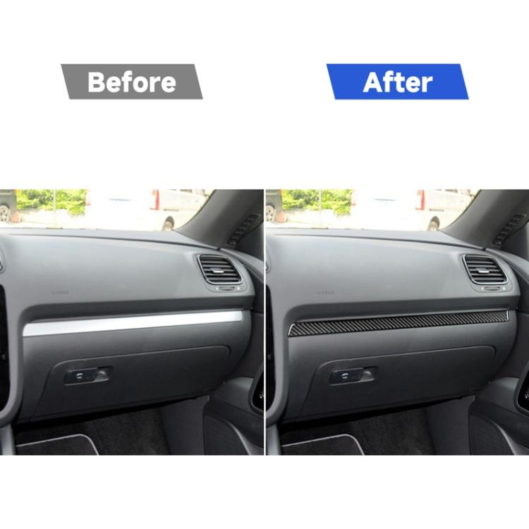 3 PCS / Set Carbon Fiber Car Dashboard Strip Decorative Sticker for Volkswagen Scirocco 2009-2016,Left Drive, Dashboard Strip,Left Drive