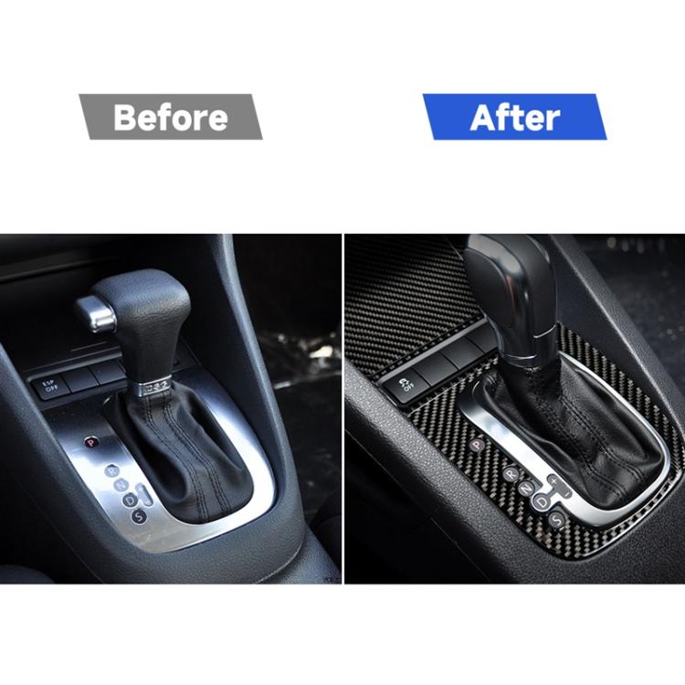 Carbon Fiber Car Gear B Decorative Sticker for Volkswagen Golf 6 2008-2012, Left Driving, Gear B, Left Driving