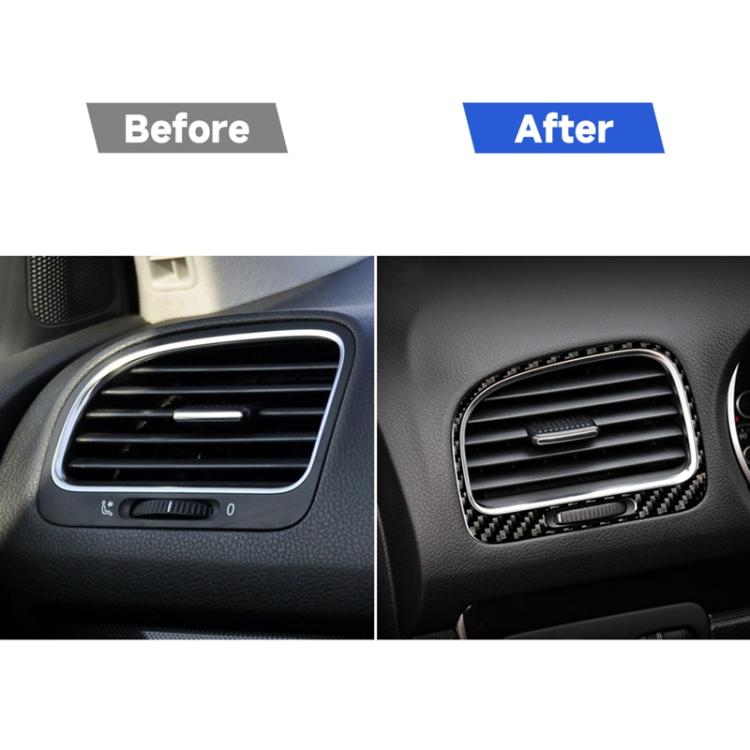 Carbon Fiber Car Left Right Air Outlet Decorative Sticker for Volkswagen Golf 6 2008-2012, Left Right Air Outlet