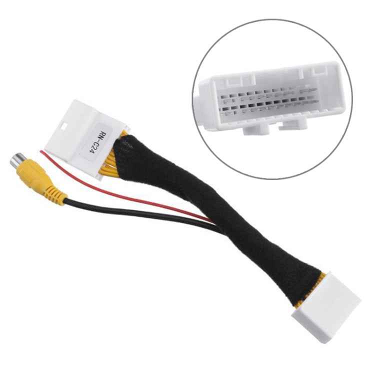 For Renault Car 24Pin Video Input Switch Reverse Parking Camera RCA Adapter Cable
