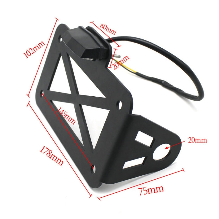 Motorcycle American Cruise Retro License Plate Holder with Light