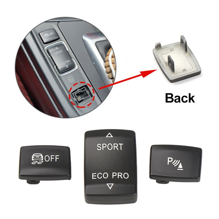 Pour BMW Série 3, commande centrale multifonction pour voiture à conduite à gauche (6131 9252 912), bouton radar (noir), bouton radar (rouge)