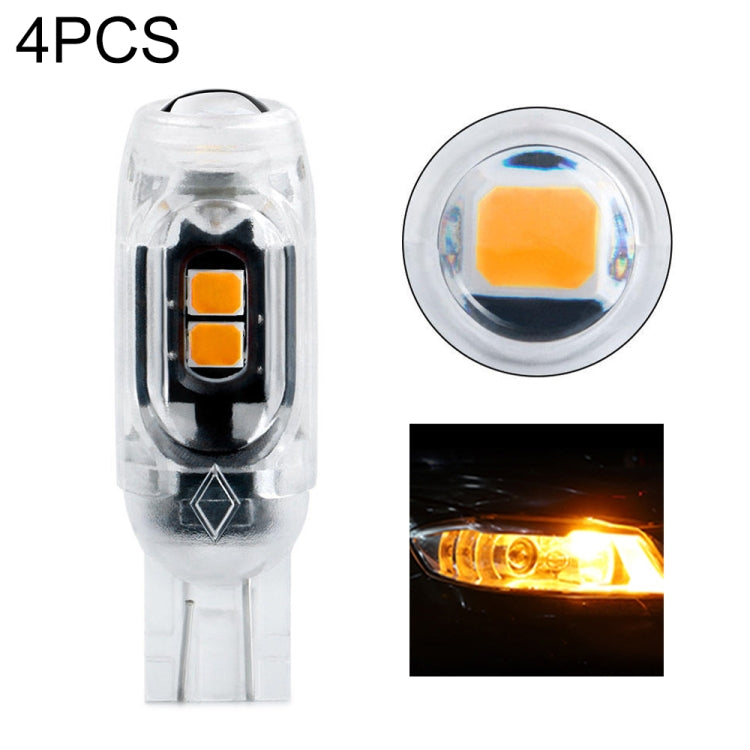 4pcs T10 DC12V / 0.84W / 0.07A / 150LM Car Clearance Light 5LEDs SMD-3030 Lamp Beads with lens