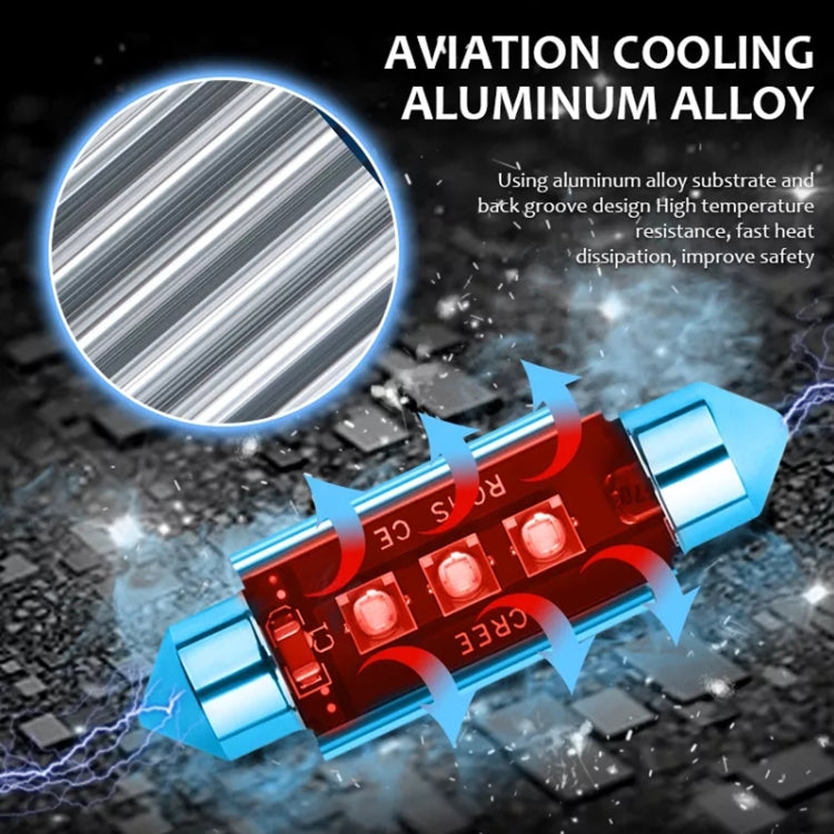 2 luces de lectura para coche, 36 mm, IC12 V/2,76 W/0,23 A/300 LM, 3 LED SMD, para techo de coche.