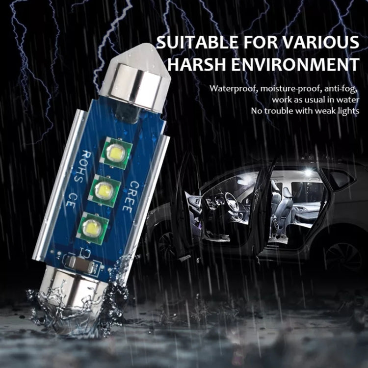 2 luces de lectura para coche, 36 mm, IC12 V/2,76 W/0,23 A/300 LM, 3 LED SMD, para techo de coche.