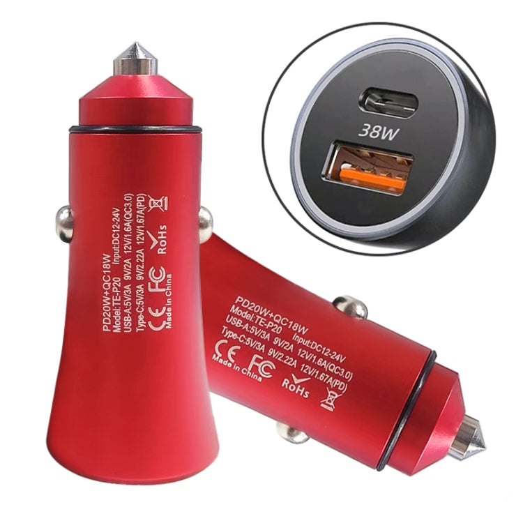 PD 20W Aluminum Alloy Dual Interface Car Fast Charger