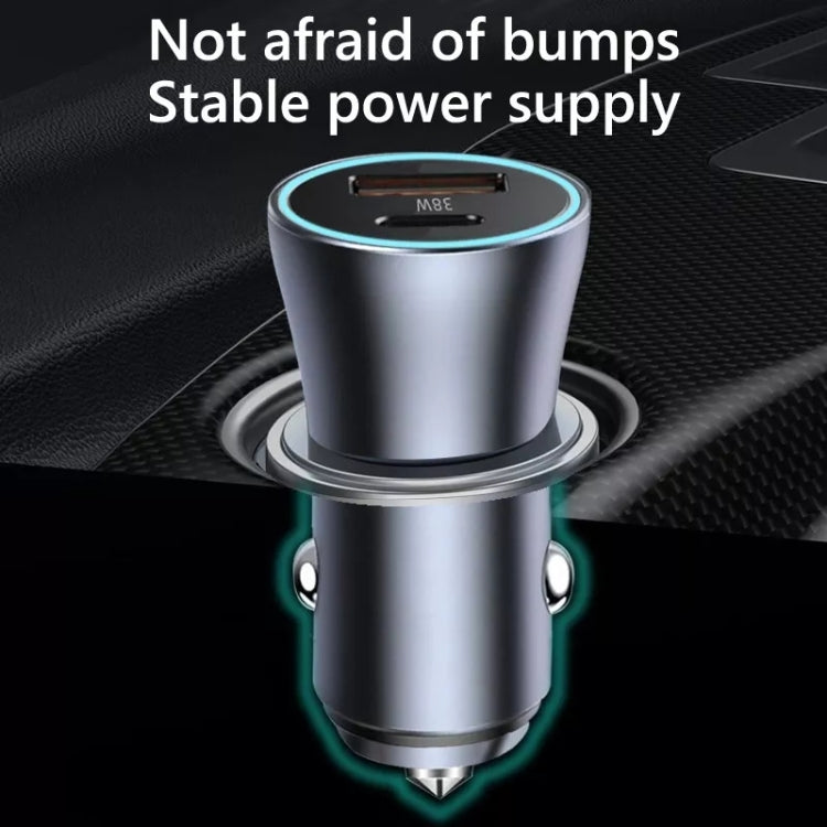 PD 20W Aluminum Alloy Dual Interface Car Fast Charger